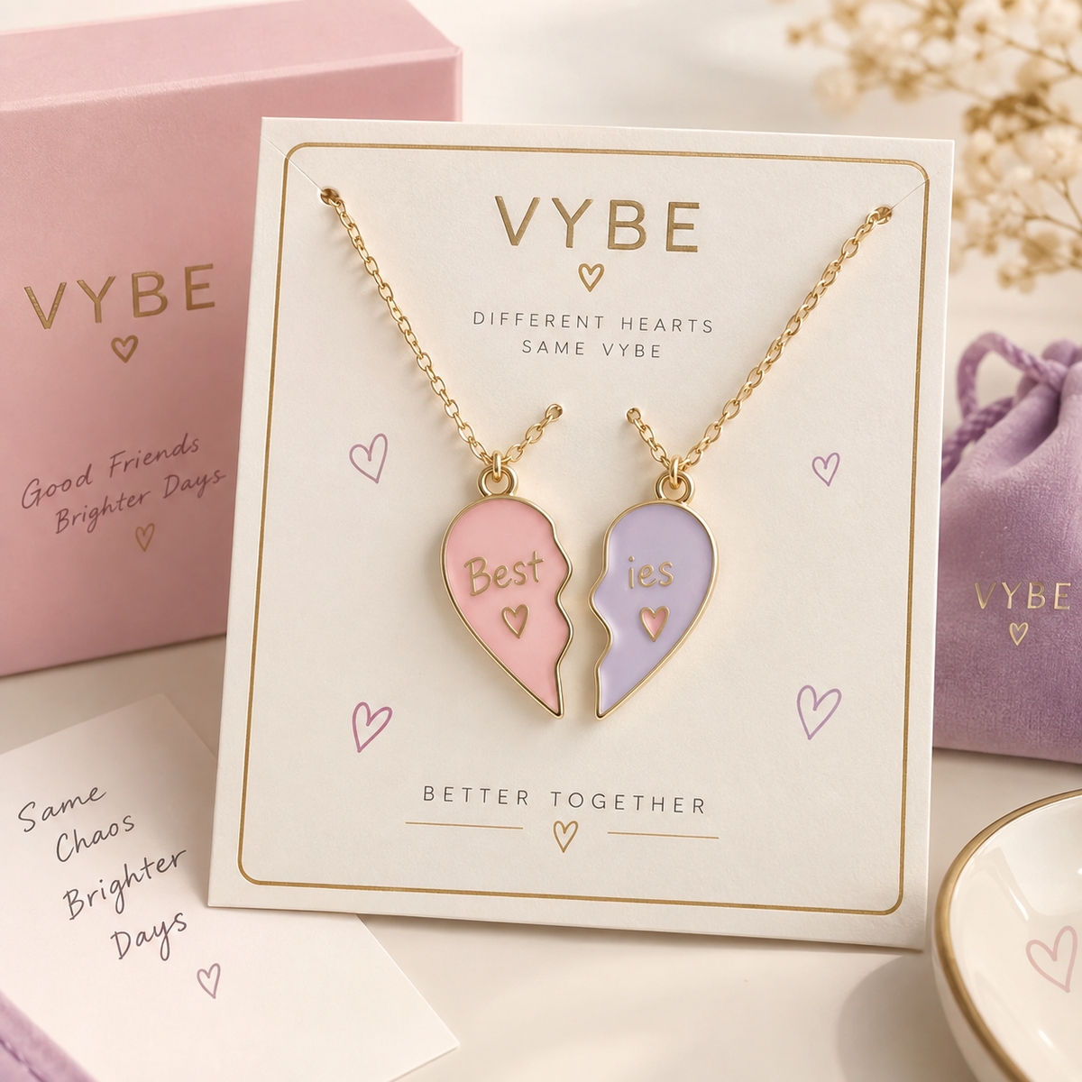VYBE besties heart pair concept