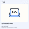 Keyboard Key Charm, ESC design: decorative concept illustration, not a working keyboard key or confirmed product.