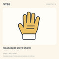 Goalkeeper Glove Charm: one decorative glove design study; final product unconfirmed.