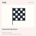 Checkered Flag Charm: original decorative concept illustration, not supplier photography.