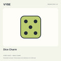 Dice Charm: one decorative dice-motif concept illustration, not a gaming device or stock photograph.