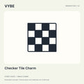 Checker Tile Charm: original two-tone decorative design illustration, not supplier photography.