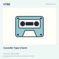 Cassette Tape Charm: original retro music design study. Decorative concept, not stock photography.