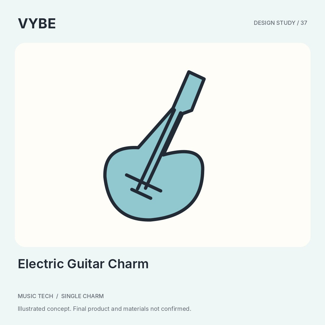 Electric Guitar Charm: original unbranded decorative concept illustration, not supplier photography.