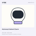 Astronaut Helmet Charm: original decorative concept illustration, not protective equipment or stock photography.