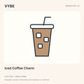 Iced Coffee Charm: original decorative drink-motif concept illustration. Not food or approved merchandise photography.