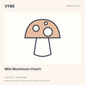Mini Mushroom Charm: original woodland-inspired decorative concept illustration. Not edible; not supplier photography.