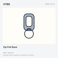 Zip Pull Base: illustrated base-only concept. Final hardware and attachment compatibility are unconfirmed.