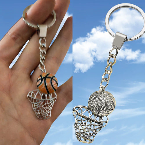 Real wholesale basketball hoop metal keychain