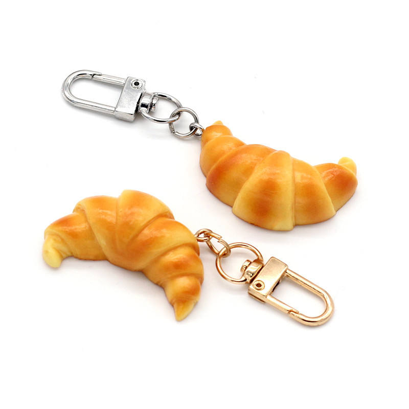 Real wholesale realistic croissant food keychains