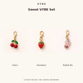 Sweet VYBE Set concept: cherry, strawberry and bubble tea. AI concept artwork, not product photography.